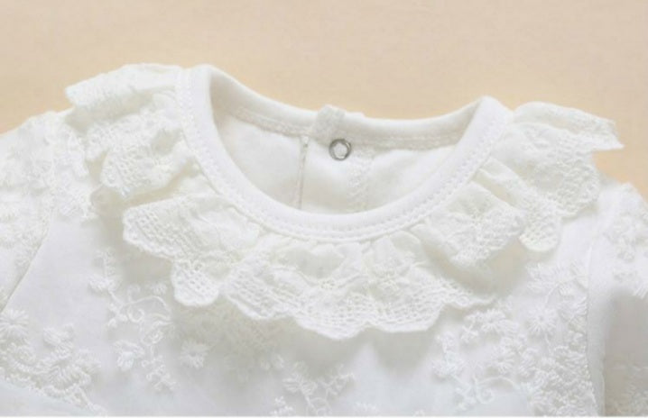 White Christening Dress & Bonnet (3-12M)