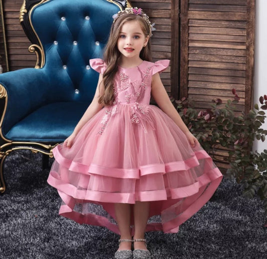 Pink Long Tail Tutu Dress (3-12Yrs)