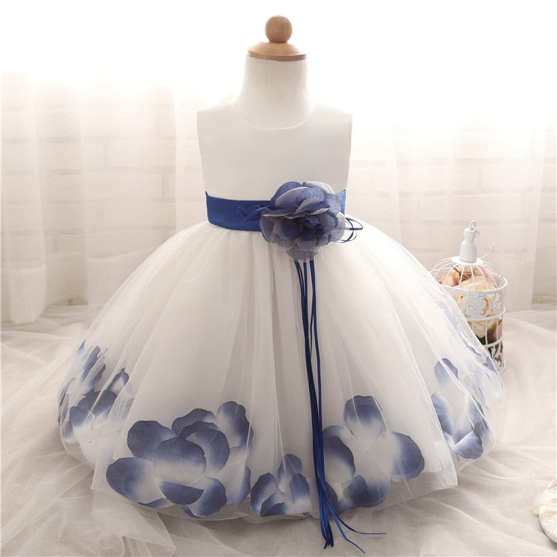 Blue Petals Flower Dress, Size 6M-24M