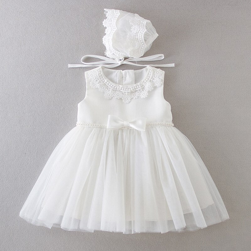White Voile Christening Dress (3M-24M)