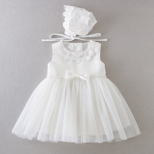 White Voile Christening Dress (3M-24M)