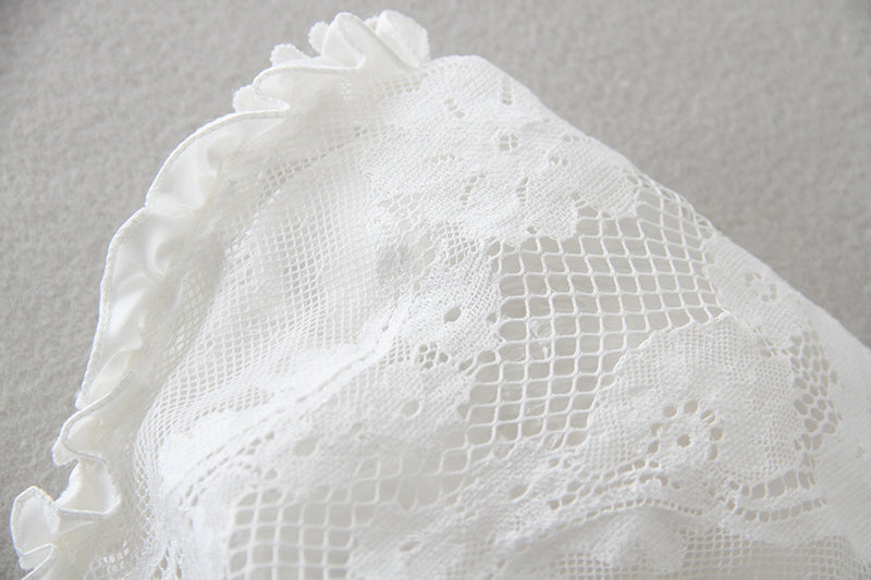 Long Lace Christening Dress & Bonnet (3M-23M)