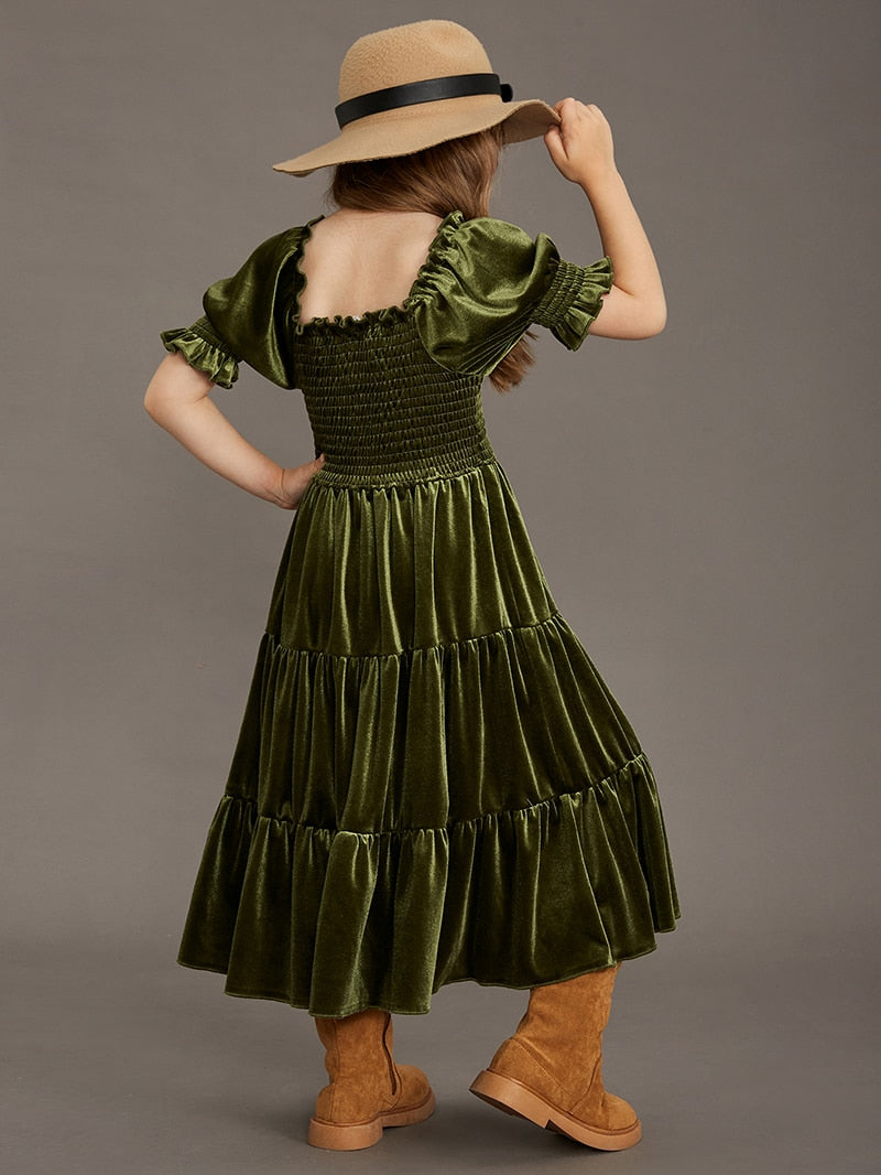 Velvet Retro Dress (4-12) Yrs