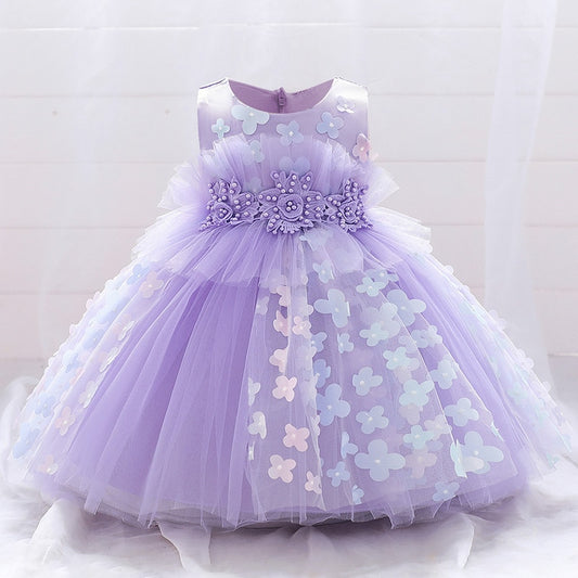 Lilac Rainbow Flower Dress (9M-5Yrs)