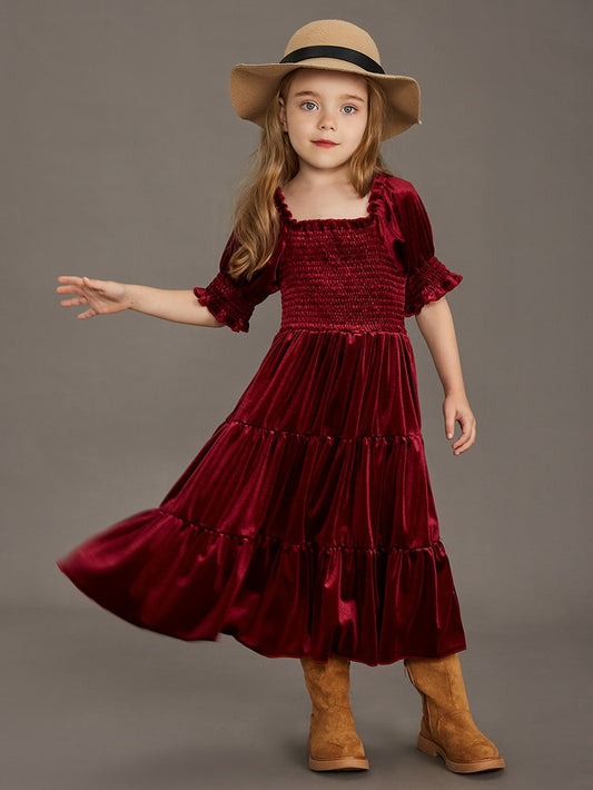 Velvet Retro Dress (4-12) Yrs