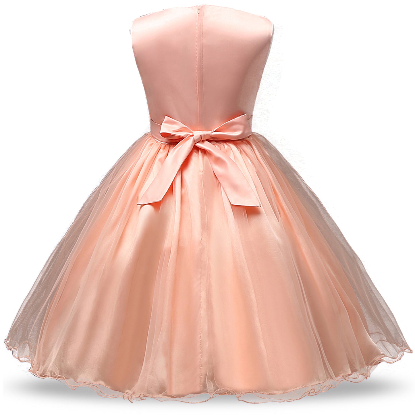 Girls Sequin Princess Dress - Peach (3-12 Yrs)