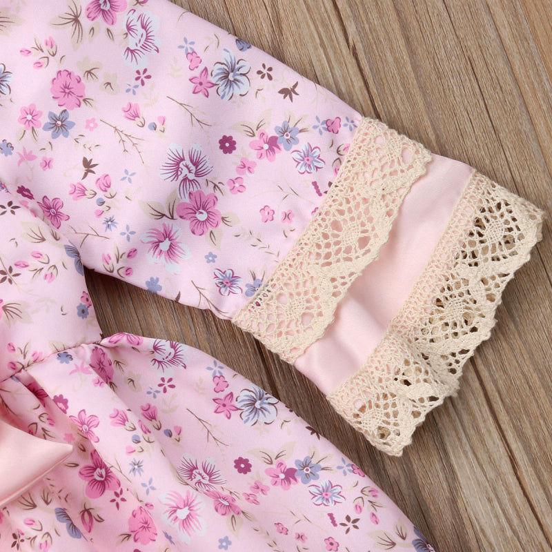 Floral Lace Ruffle Dress, Size 1 - 5 Yrs