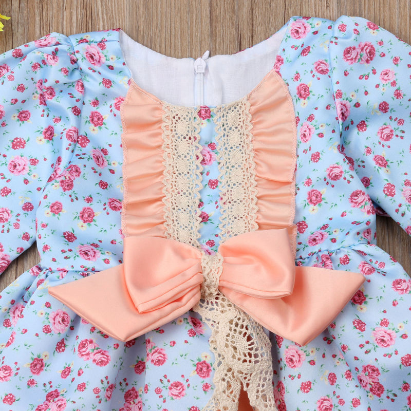 Floral Lace Ruffle Dress, Size 1 - 5 Yrs