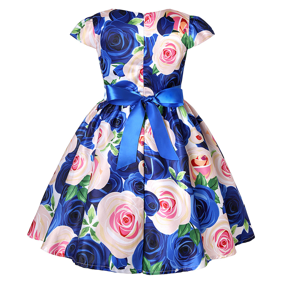 Blue Rose Dress, Size 2-8 Yrs