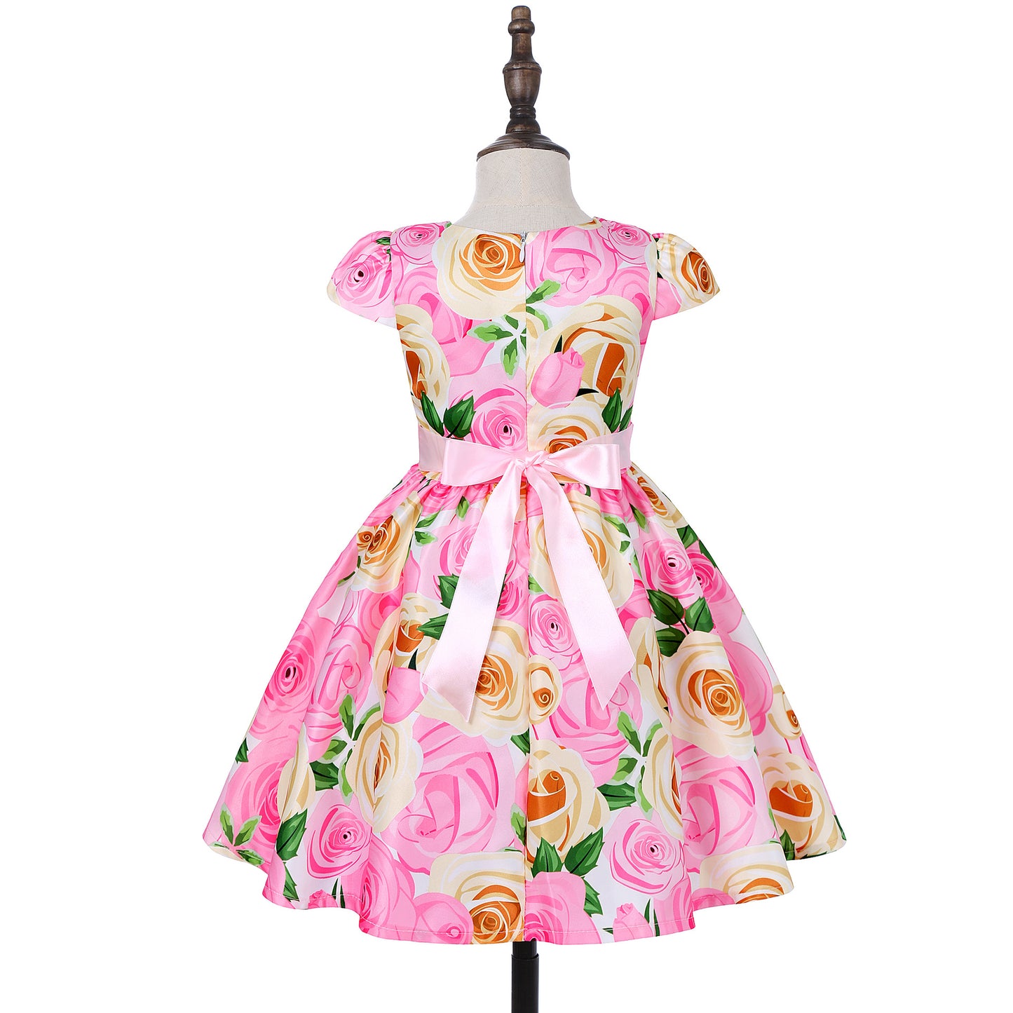 Pink Rose Dress, Size 2-8 Yrs