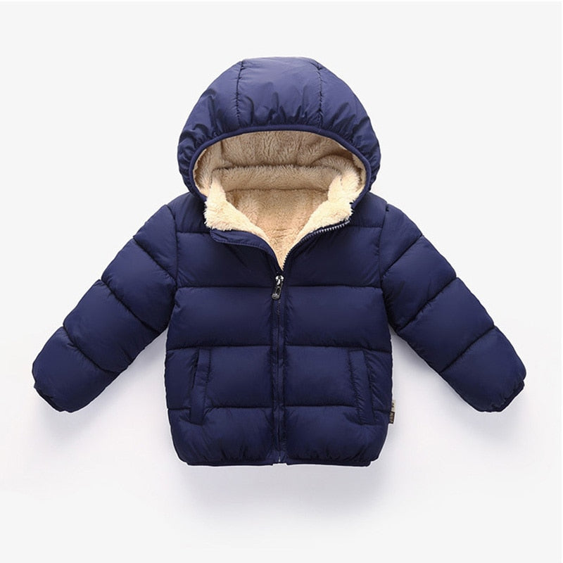 Navy Blue Padded Coat, Size 1-5 Yrs