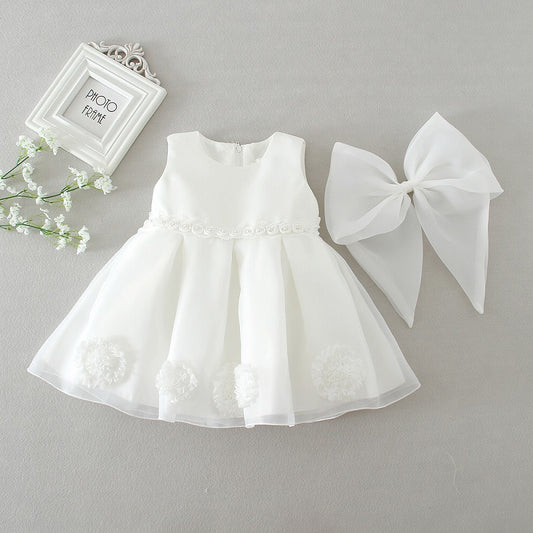 Ivory White Christening Ball Gown (3M-8Yrs)