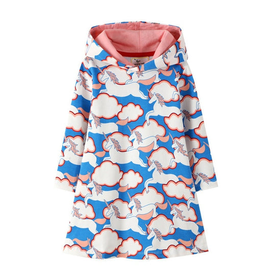 Unicorn Hooded Dress (2-7 Yrs)