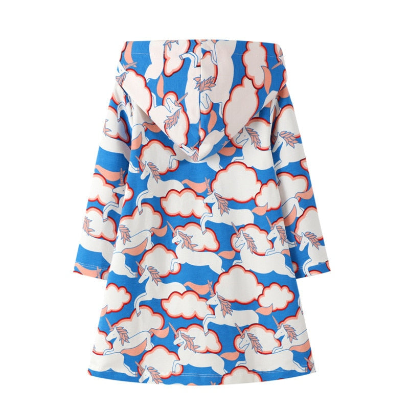 Unicorn Hooded Dress (2-7 Yrs)