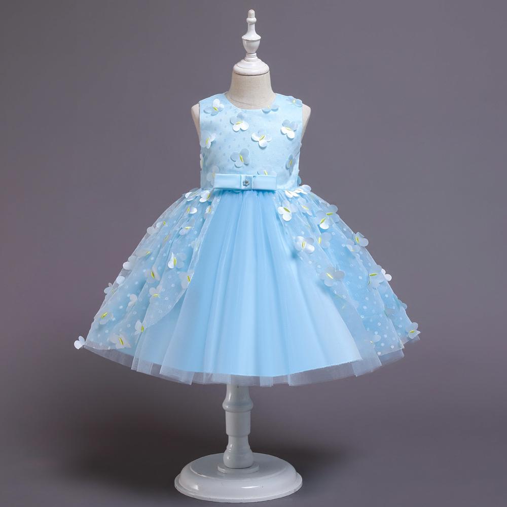 Blue Floral Tulle Dress (9M-5Yrs)