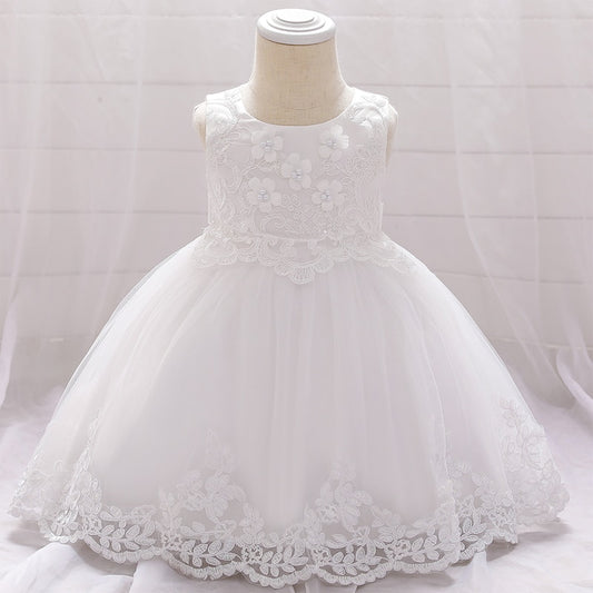 White Beaded Christening Dress