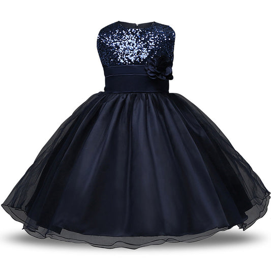 Sapphire Navy Sequin Dress (3-12 Yrs)