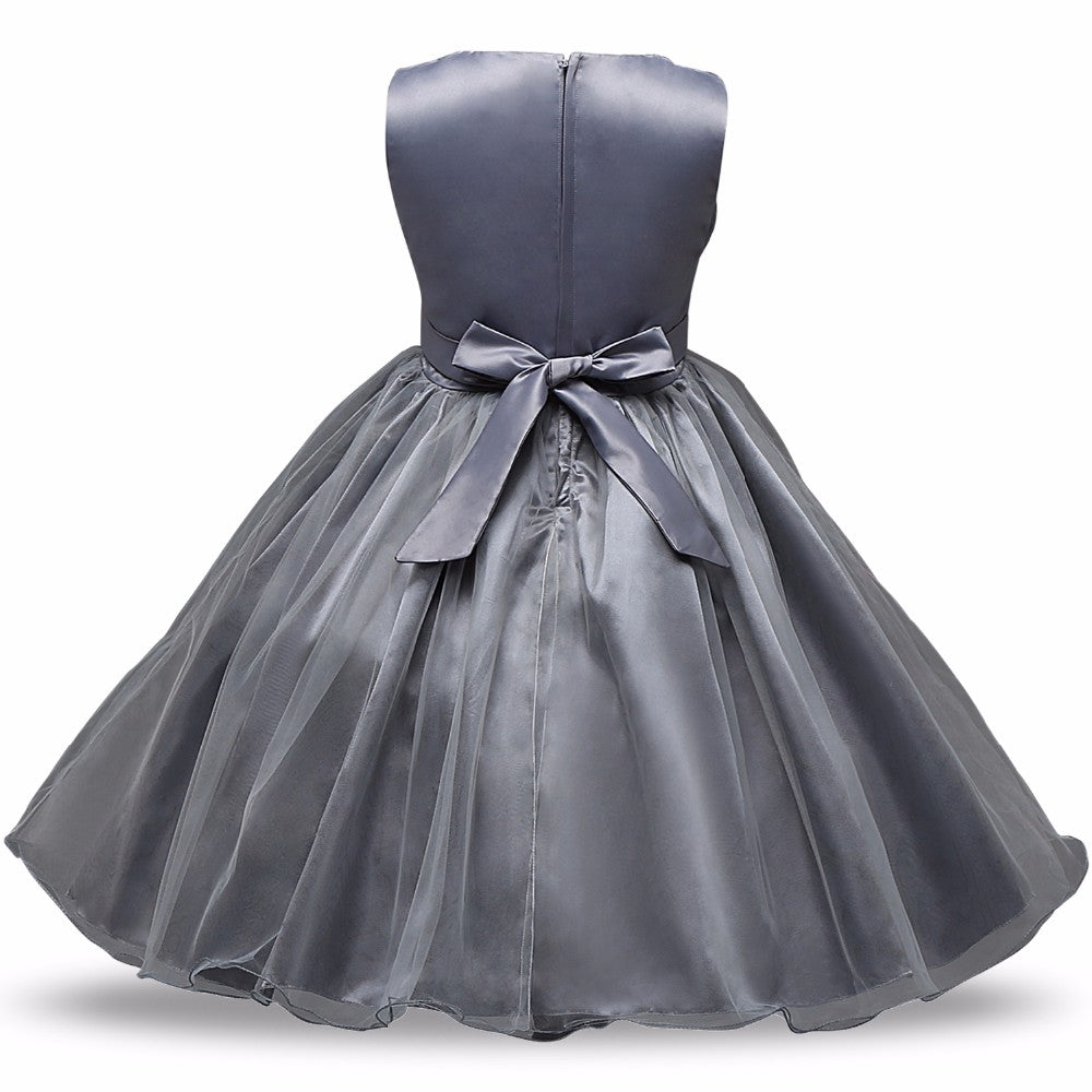 Sequin & Tulle Princess Dress/Grey (3-12Yrs)