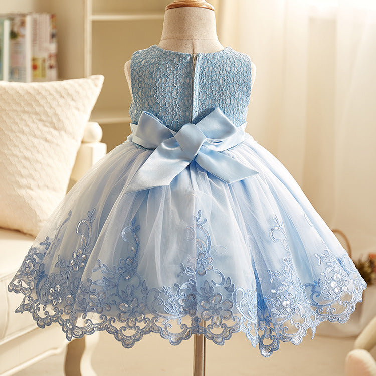 Blue Lace & Tulle Dress, Size 2-10 Yrs