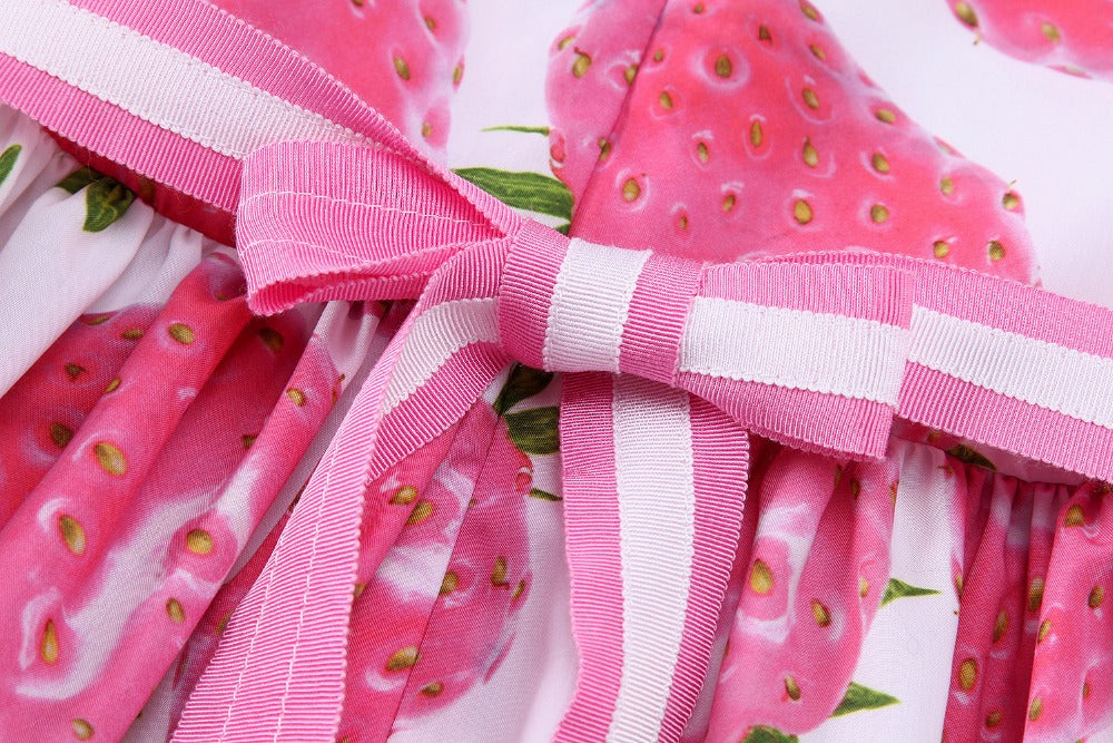 Girls Strawberry Print Dress, Size