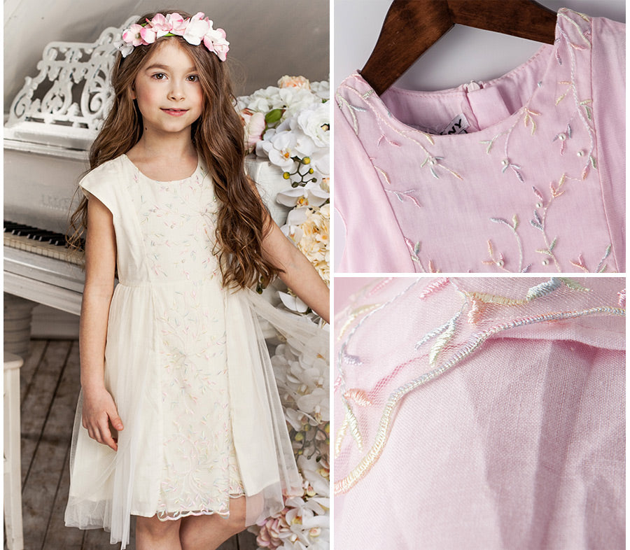 Girls Embroidered Princess Dress, Size 2-8 Yrs