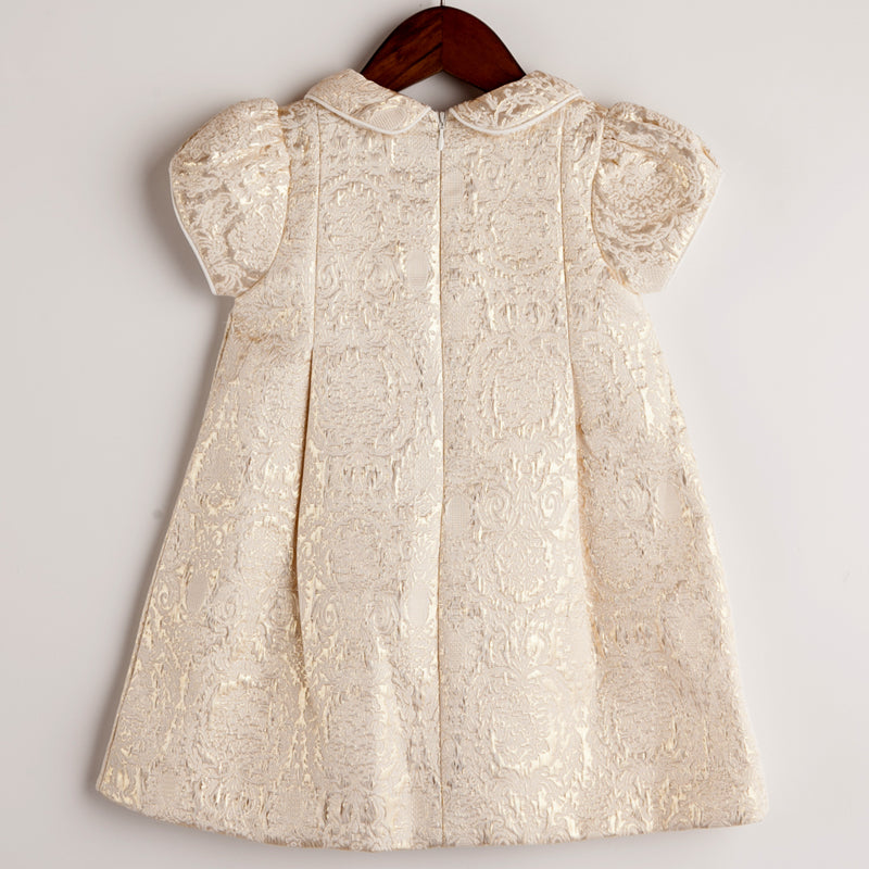 Girls Gold Brocade Princess Dress, Size 2-8 Yrs