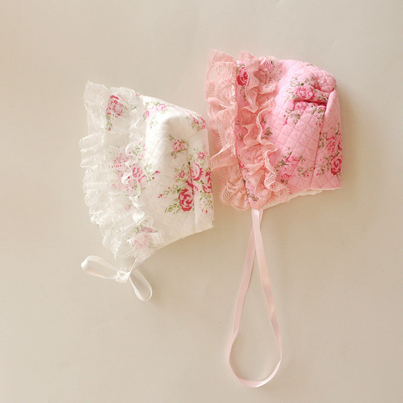 Newborn Floral Romper Suit & Hat, Size 0-12M