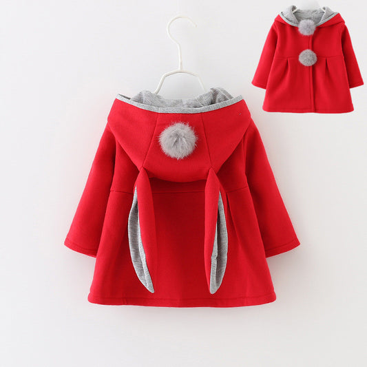 Girls Pom Pom Hooded Jacket, Size 1 -4 yrs