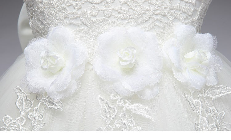 Girls Sequin & Lace White Dress ( 6 -12Yrs)