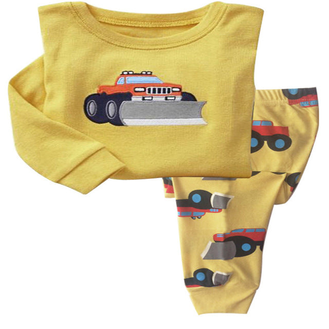 Boys Big Truck Cotton Pyjamas Set Size 18M-7Yrs