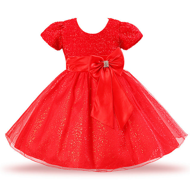 Girls Red Shimmer Party Dress, Size 2-14Yrs