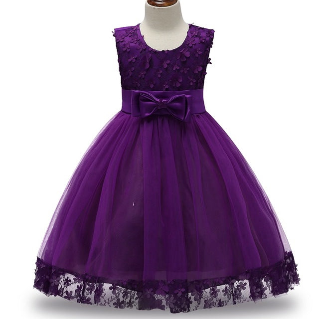 Girls Tulle Party Dress, Purple (18M-8 Yrs)