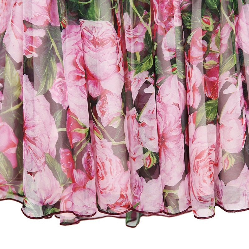 Girls Chiffon Rose Dress, Size 3-6 Yrs