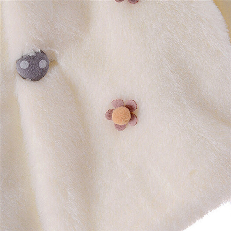 Girls Faux Fur Jacket, Pink, White, Purple, Size 3M-3Yrs