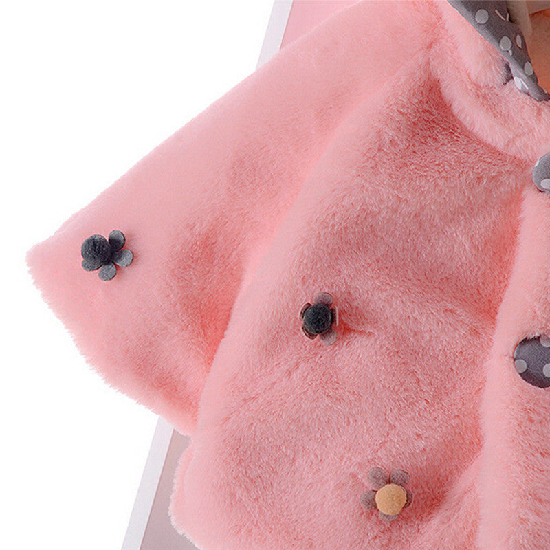 Girls Faux Fur Jacket, Pink, White, Purple, Size 3M-3Yrs