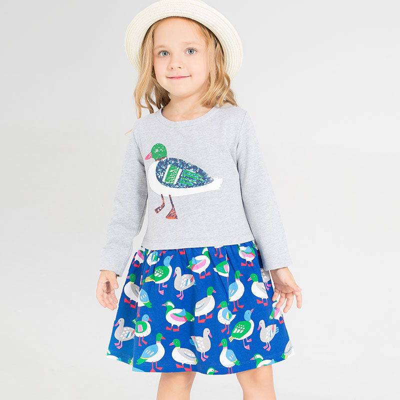 Girls Cotton Jersey Dress, Size 2-12 Yrs