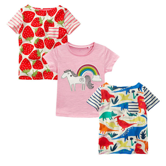 Girls 3-Pack T-Shirt Set, Size 18M-6Yrs