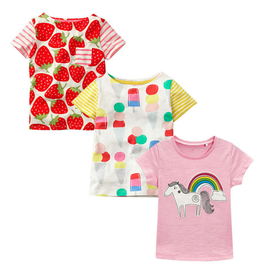 Girls 3-Pack T-Shirt Set, Size 18M-6Yrs