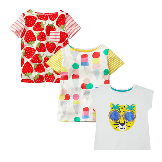 Girls 3-Pack T-Shirt Set, Size 18M-6Yrs