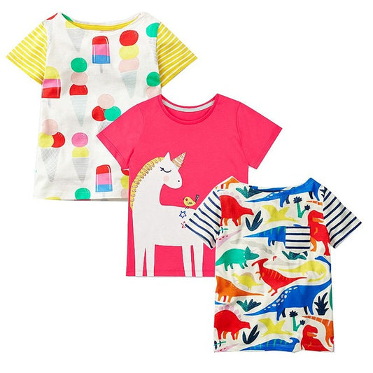 Girls 3-Pack T-Shirt Set, Size 18M-6Yrs