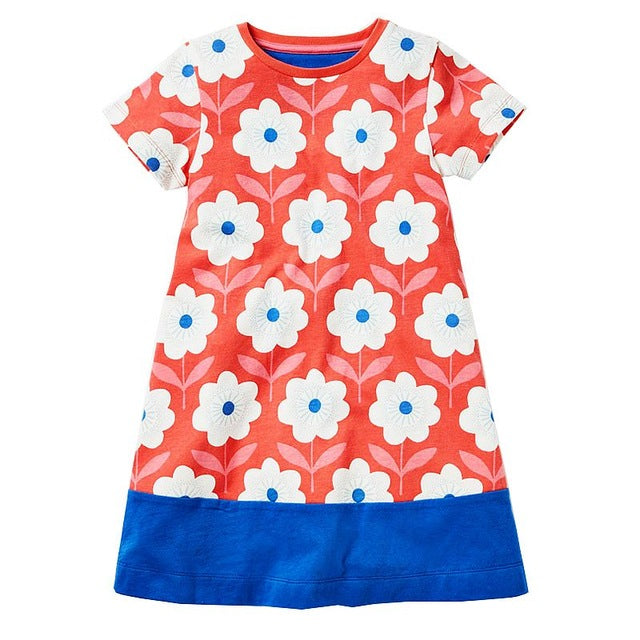 Girls Floral Summer Dress, Size 2-7 Yrs