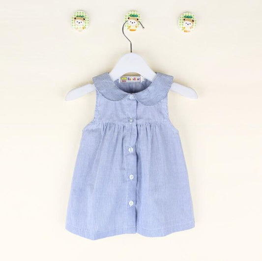 Girls Striped Cotton Dress, Size 18M-5 Yrs