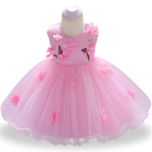 Pink Floral Party Dress (3M-24M)