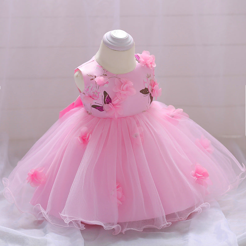 Pink Floral Party Dress (3M-24M)