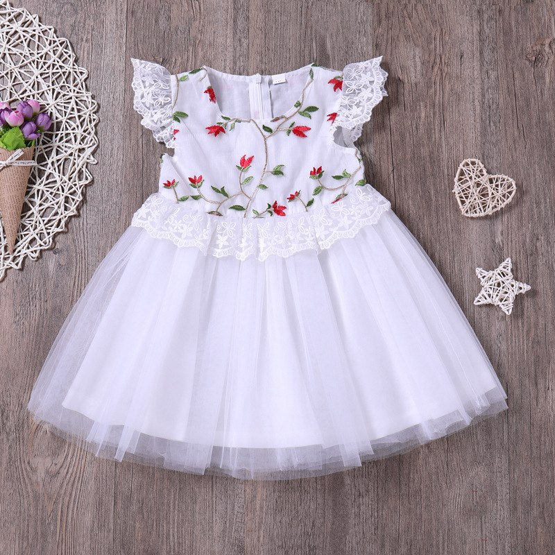 White Tutu Floral Dress (12M-6Yrs)