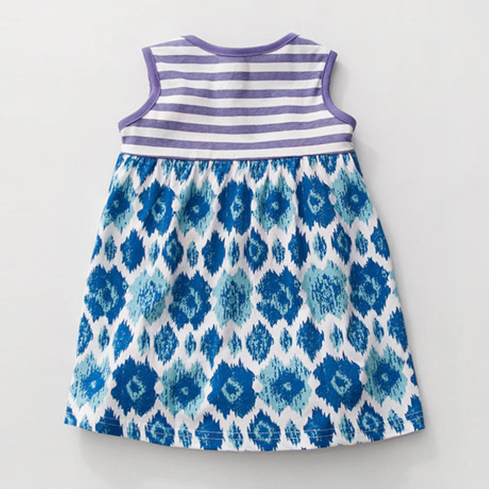 Stripe & Floral Dress, Size 18M-6 Yrs