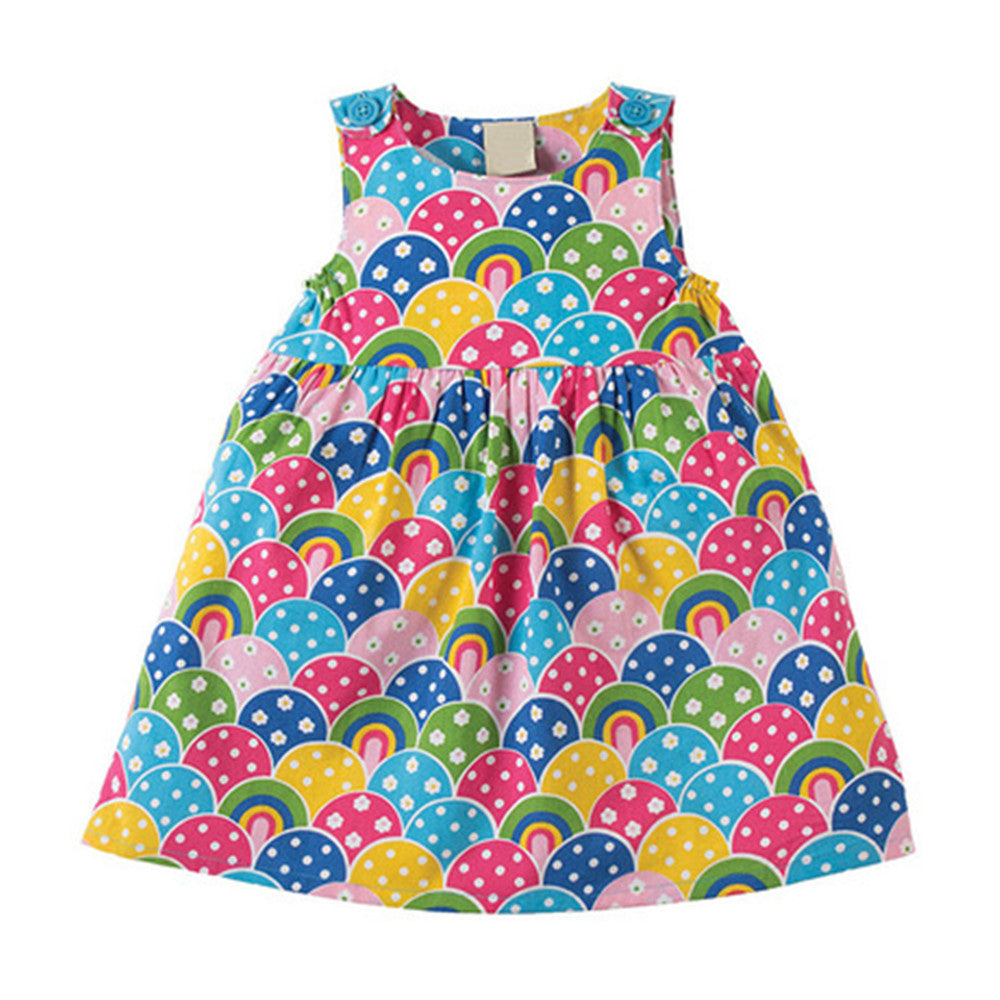 Floral Rainbow Dress, Size 18M-6Yrs