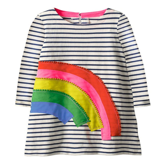 Rainbow Stripe Dress, Size 18M-6Yrs