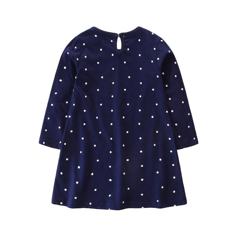 Applique Snowman Cotton Dress, Size 2-7 Yrs