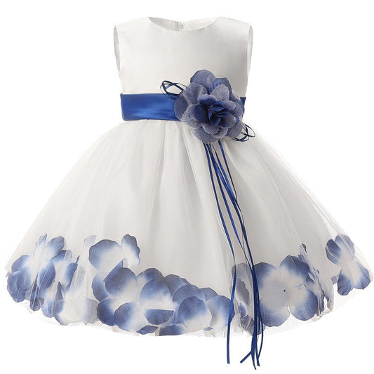 Blue Petals Flower Dress, Size 6M-24M